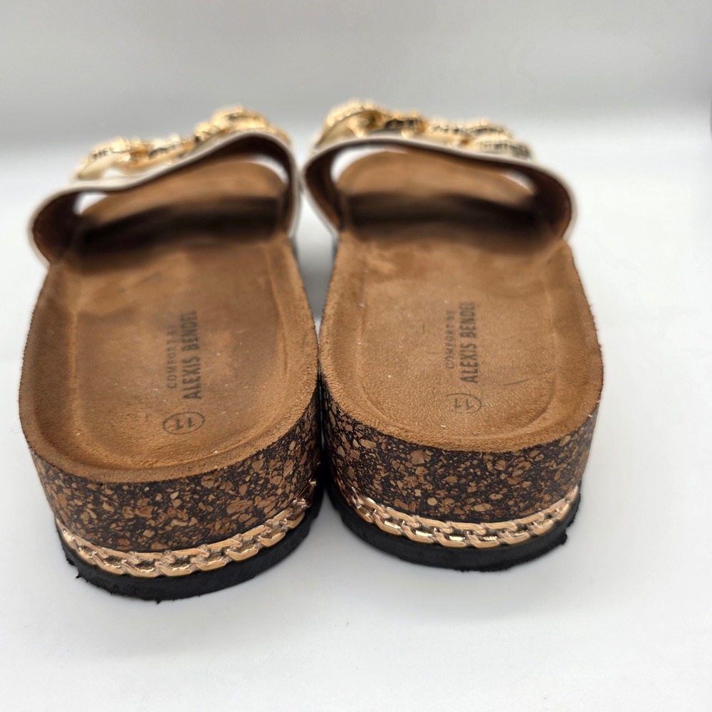 Alexis Bendel‎ White Chain Detail Slide Sandals Comfort Size 11 - Picture 6 of 9